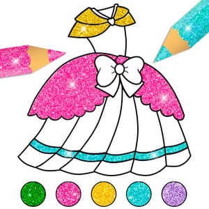 Glitter Dress Coloring